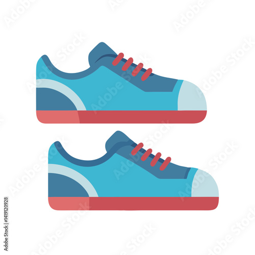 Blue sneakers icon illustration on a black background