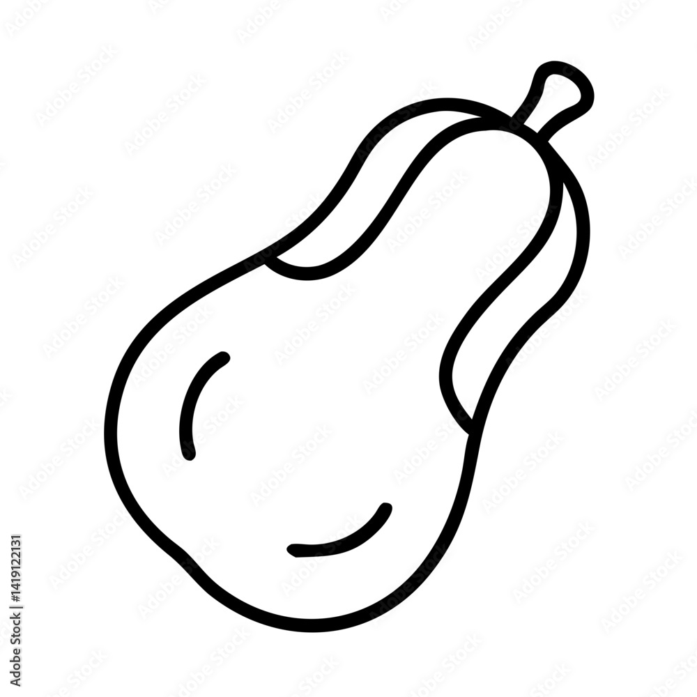 Vector illustration of butternut squash outline icon fresh vegetable healthy food ingredient 90 Vector illustration of butternut squash outline icon fresh vegetable healthy food ingredient 90