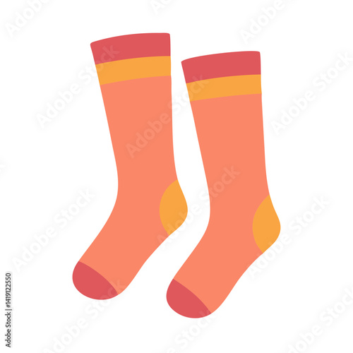 Pair of Colorful Socks on Black Background