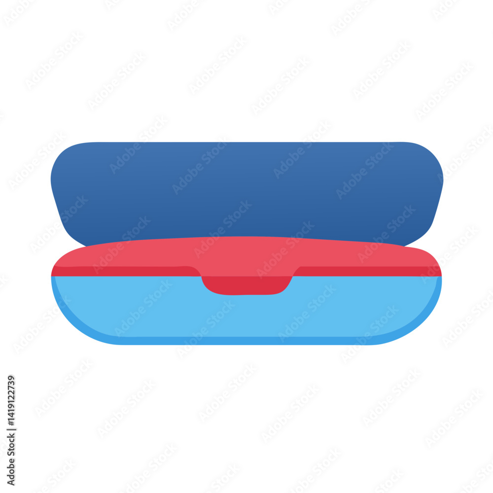 Open eyeglasses case isolated on black background illustration Open eyeglasses case isolated on black background illustration