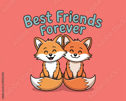 2d vector illustration card happy celebration day best friend forever design printable with lettering and design element 
