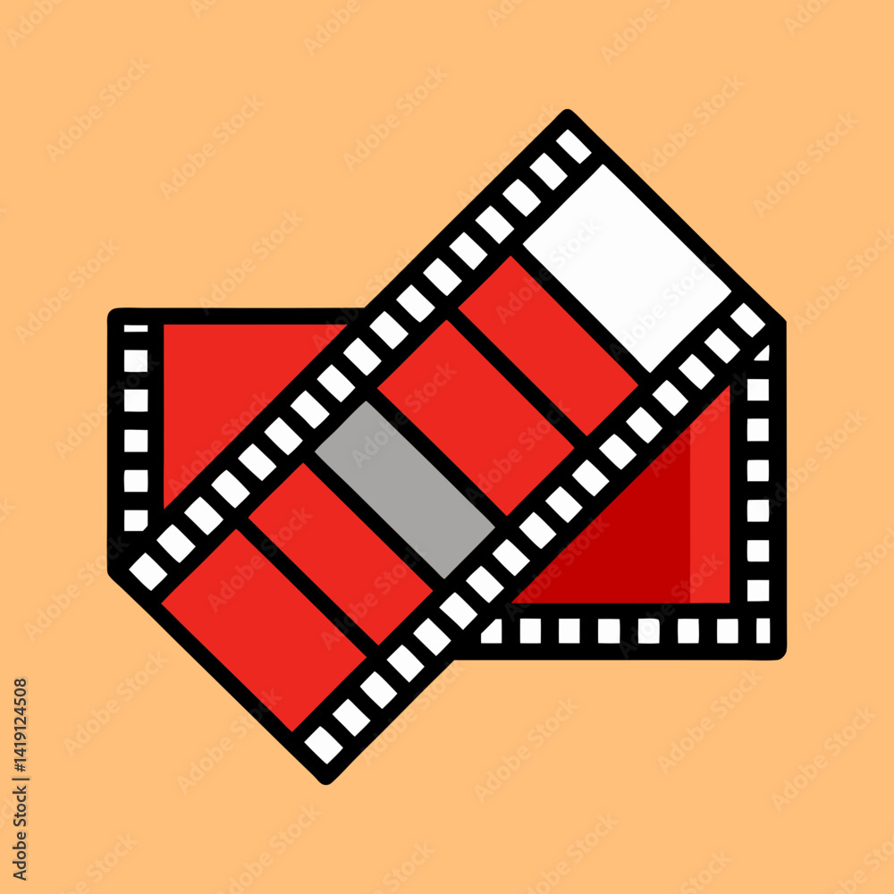 Fototapeta premium Abstract cinematic film reel design with vibrant colors and geometric patterns