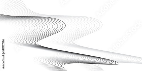Abstract vector background with black wavy lines. modern vector