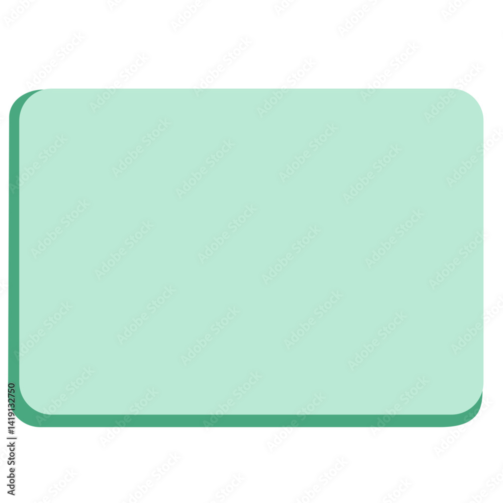 Mint green rounded rectangle with subtle shadow effect. Suitable for labels, banners, icons, or design elements in minimal, flat, or modern digital graphic projects. Mint green rounded rectangle with subtle shadow effect. Suitable for labels, banners, icons, or design elements in minimal, flat, or modern digital graphic projects.