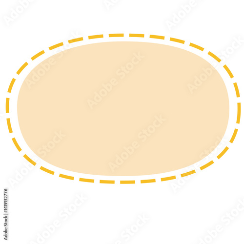 Simple beige oval shape element with soft rounded edges. Ideal for minimalist design projects, labels, note backgrounds, tags, or digital planners in pastel themes.