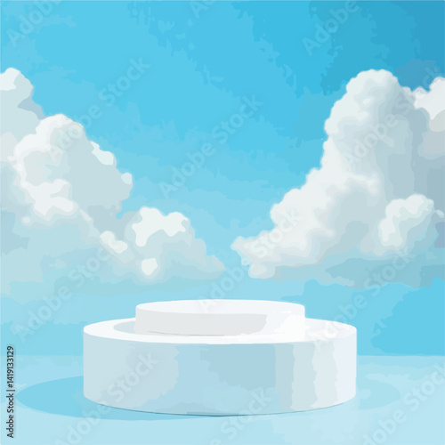 white podium for product display