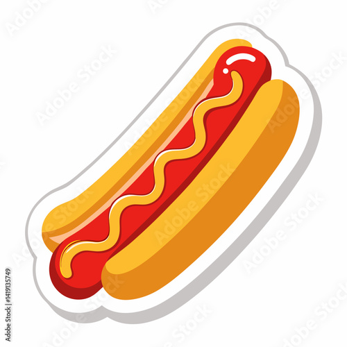 hot dog sticker vector illustration