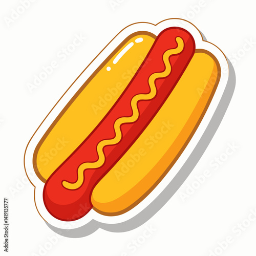 hot dog sticker vector illustration