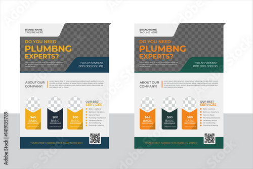 professional plumbing Flyer design Corporate clean and modern flyer design , A4 size flyer design.	