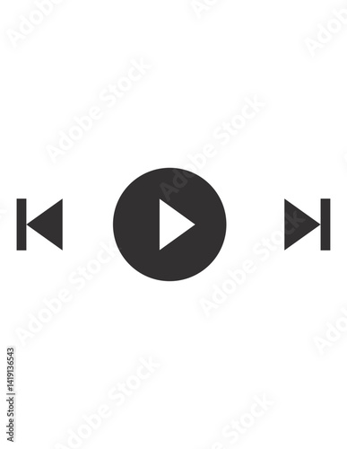 Free Download video player icon, pause video player button with navigation icons - GFXLoad