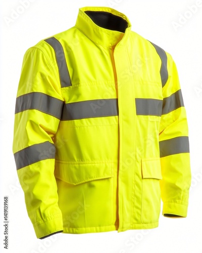 High Visibility Yellow Safety Jacket with Reflective Stripes for Workers Durable and functional winter workwear