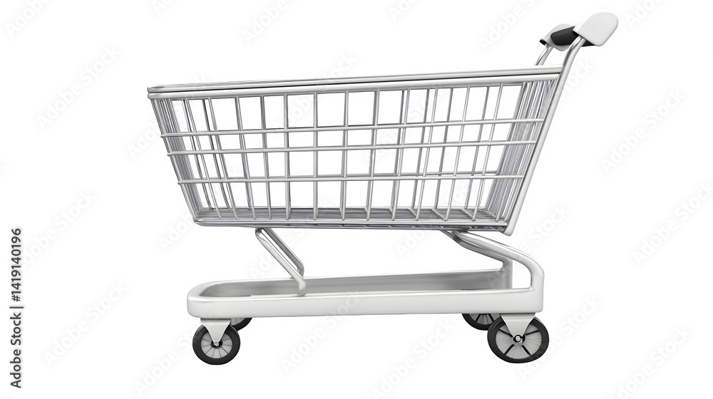 Modern white cart shopping icon, high-definition, realistic look, isolated on white background Modern white cart shopping icon, high-definition, realistic look, isolated on white background