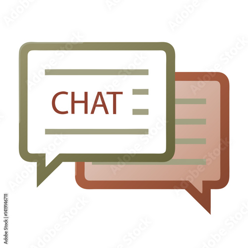 Chat Bubbles with Green Outline Representing Digital Communication  