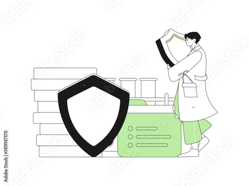 Medical characters fighting the epidemic flat vector concept operation hand drawn illustration

