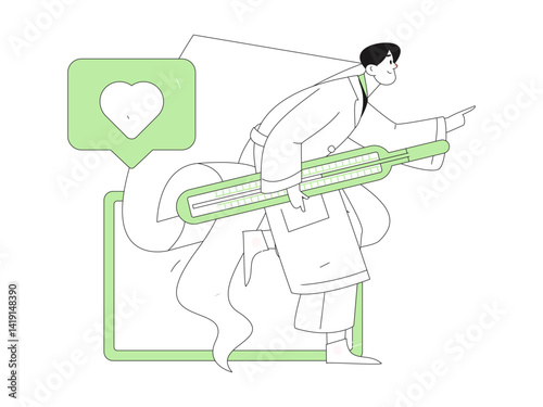 Medical characters fighting the epidemic flat vector concept operation hand drawn illustration
