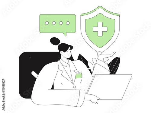 Medical characters fighting the epidemic flat vector concept operation hand drawn illustration
