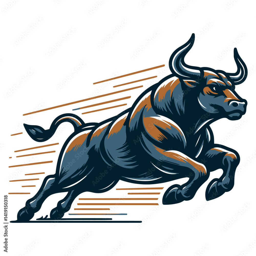 Obraz premium Bull vector and illustrations.