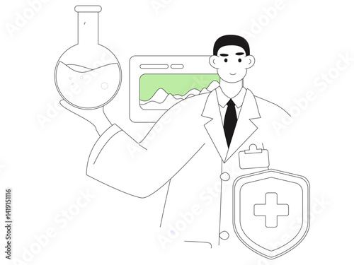 Medical characters fighting the epidemic flat vector concept operation hand drawn illustration

