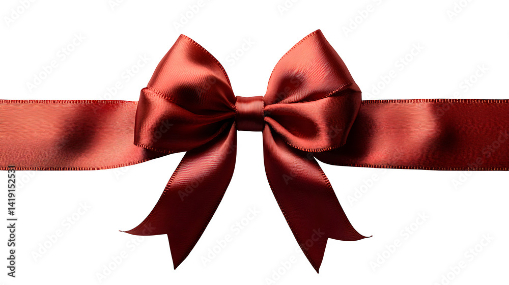 red ribbon bow isolated on white background, high-definition, realistic look red ribbon bow isolated on white background, high-definition, realistic look