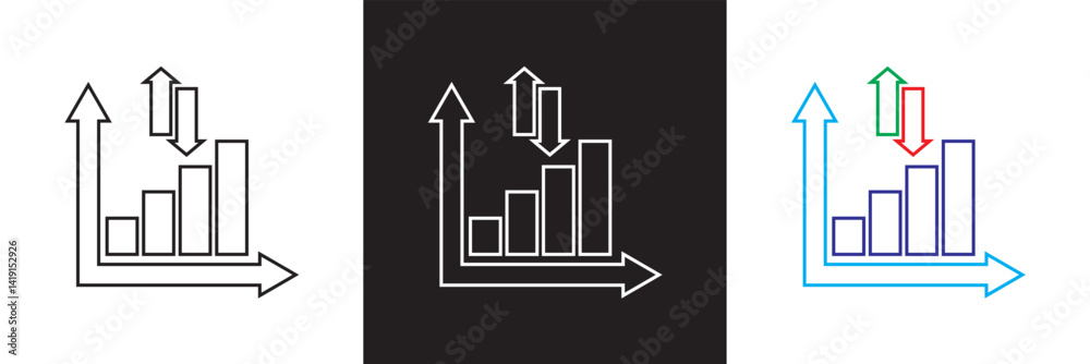 Volatility Icon.  Vector for websites, mobile interfaces, presentations, banner, visual branding etc. Vector illustration. isolated on white and black background. EPS 10