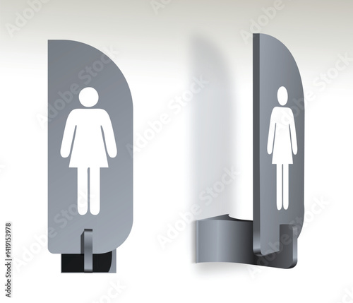 Wayfinding system signage mockup set, Direction signs, Exterior and interior way finding design, Shopping mall navigation mock up, Public place and commercial building information, Vector