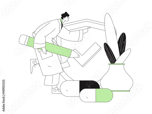 Medical characters fighting the epidemic flat vector concept operation hand drawn illustration
