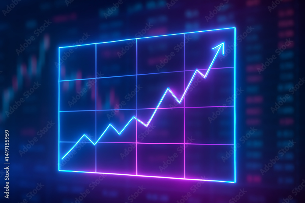 A vibrant neon graph showcasing an upward trend, symbolizing growth and success in the business world. This illustration captures the essence of financial progress and innovation. A vibrant neon graph showcasing an upward trend, symbolizing growth and success in the business world. This illustration captures the essence of financial progress and innovation.