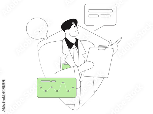 Medical characters fighting the epidemic flat vector concept operation hand drawn illustration
