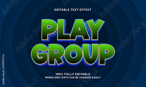 play group editable text effect with a gaming and play text style