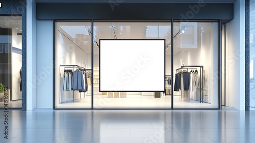 Storefront mockup blank poster retail shop window display advertisement signage marketing template