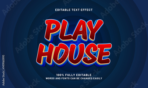 play house editable text effect with a gaming and play text style