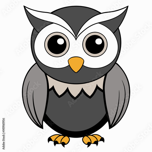owl on white background