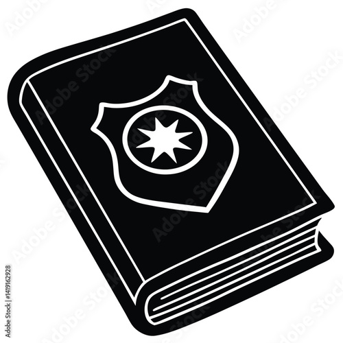 isolated police law book on white background 