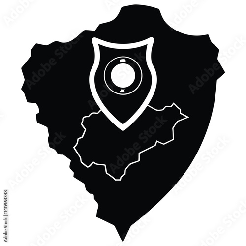 isolated police map on white background  photo