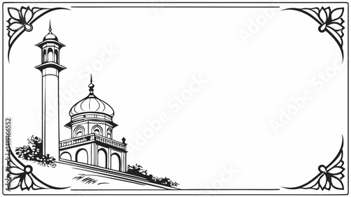 vector illustration of church in the morning