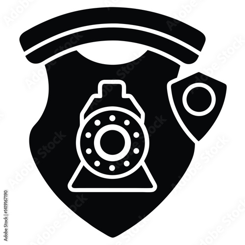 isolated police phone with gps on white background