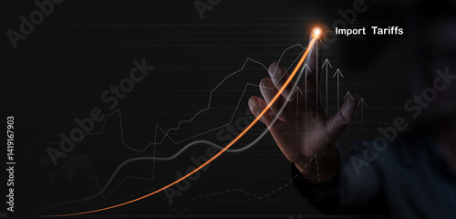 Obraz na płótnie Import Tariff Growth Chart w salonie
