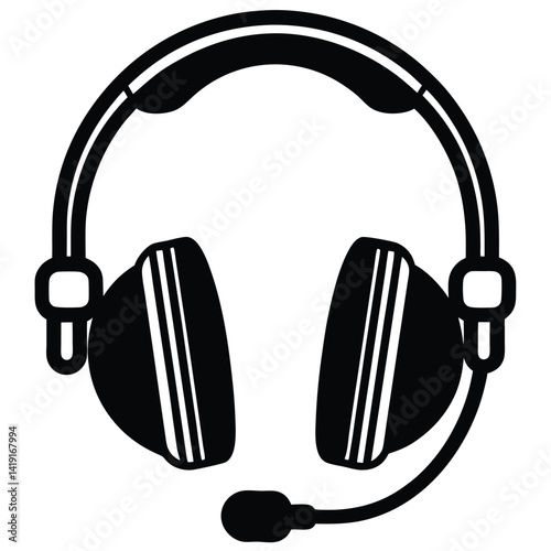 isolated police radio headset on white background 