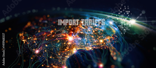 Obraz na płótnie Digital Import Tariff Map w salonie