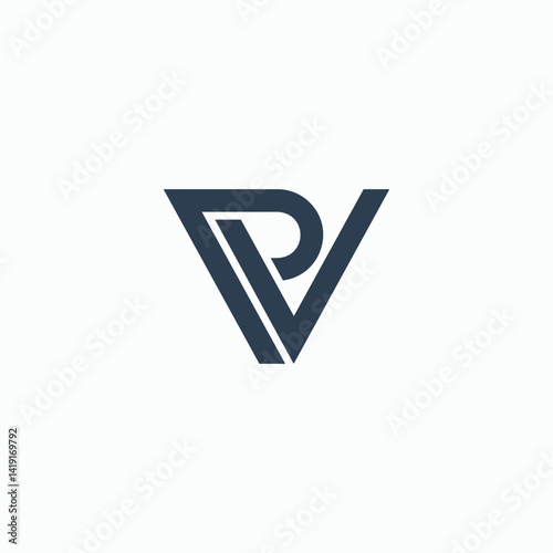 Flat Vector letter vp Logo Design Template