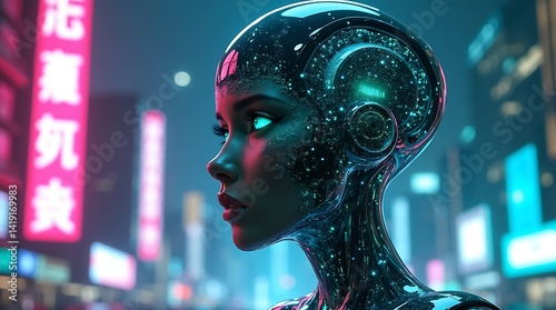 Futuristic urban creature aggressive posture