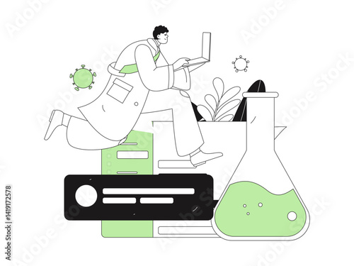 Medical characters fighting the epidemic flat vector concept operation hand drawn illustration
