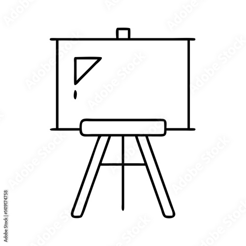 art easel icon, art easel line art - simple line art of art easel, perfect for art easel logos and icons