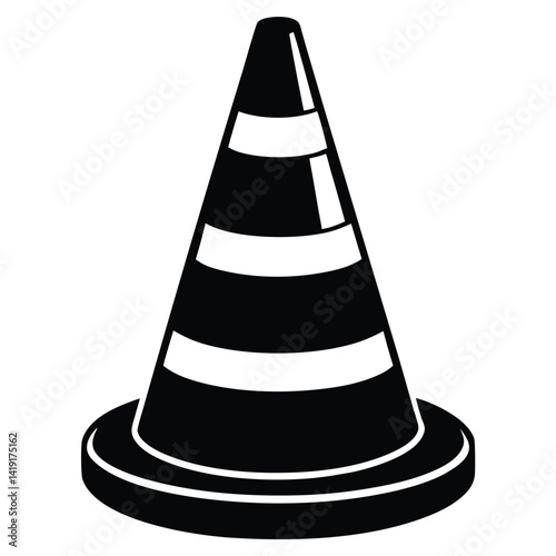 isolated police traffic cone on white background