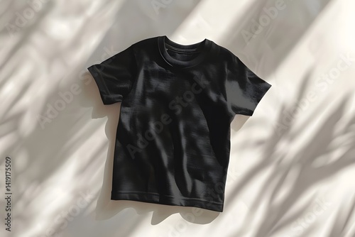 Simple Black T-Shirt: A Classic Wardrobe Essential, Perfect for Everyday Wear and Layering; Versatile and Comfortable Clothing Item, Stylish and Minimalist Design.