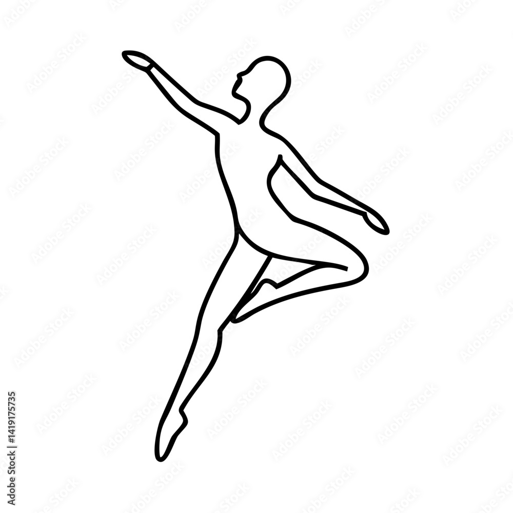 ballet dancer silhouette icon, ballet dancer silhouette line art - simple line art of ballet dancer silhouette, perfect for ballet dancer silhouette logos and icons ballet dancer silhouette icon, ballet dancer silhouette line art - simple line art of ballet dancer silhouette, perfect for ballet dancer silhouette logos and icons