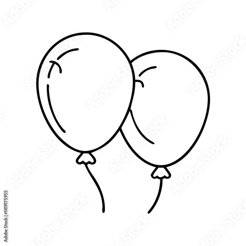 balloons icon, balloons line art - simple line art of balloons, perfect for balloons logos and icons