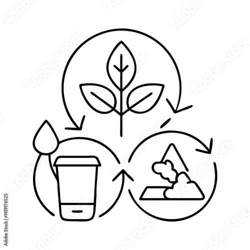 biodegradable icon, biodegradable line art - simple line art of biodegradable, perfect for biodegradable logos and icons