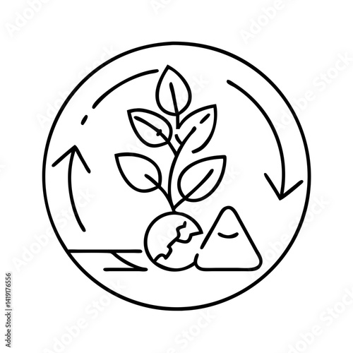 biodegradable icon, biodegradable line art - simple line art of biodegradable, perfect for biodegradable logos and icons
