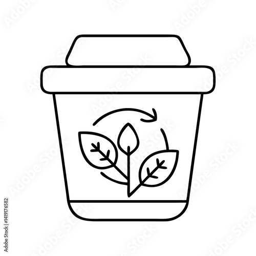biodegradable icon, biodegradable line art - simple line art of biodegradable, perfect for biodegradable logos and icons